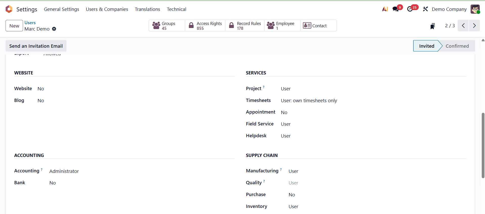 How to Set Up Accounting Access Rights for Roles in Odoo 19-cybrosys