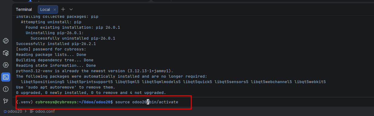 How to Set Up an Odoo 20 Development Environment Using PyCharm on Ubuntu-cybrosys
