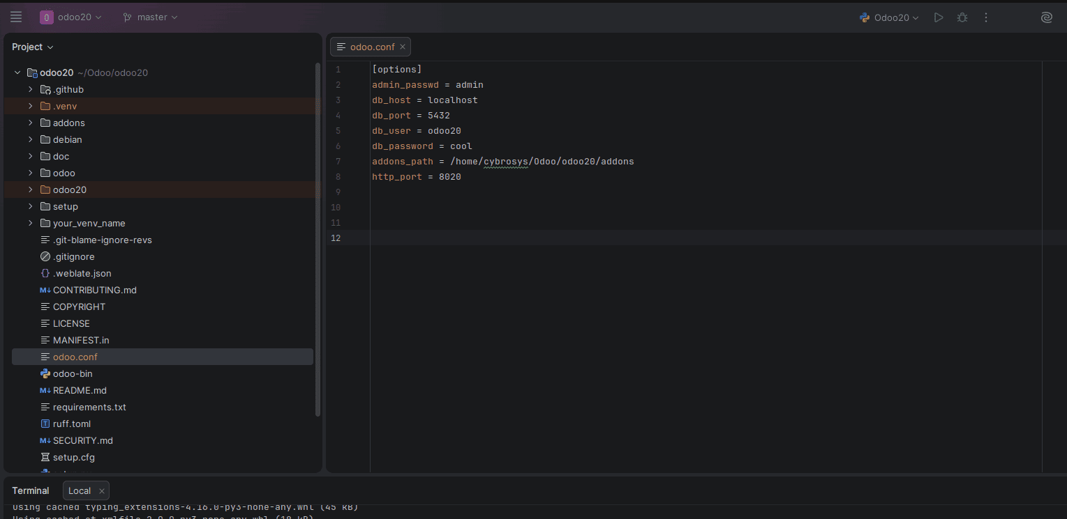 How to Set Up an Odoo 20 Development Environment Using PyCharm on Ubuntu-cybrosys