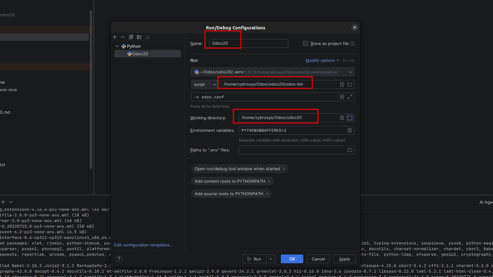How to Set Up an Odoo 20 Development Environment Using PyCharm on Ubuntu-cybrosys