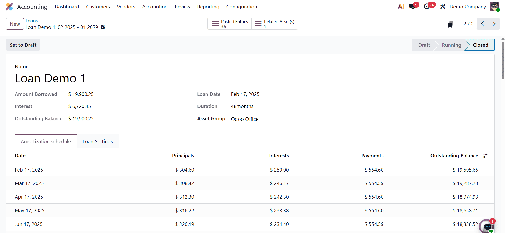 How to Set up And Manage Loans in Odoo 19 Accounting-cybrosys