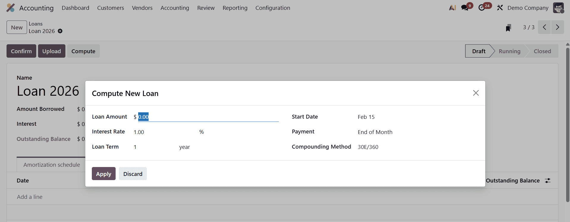 How to Set up And Manage Loans in Odoo 19 Accounting-cybrosys