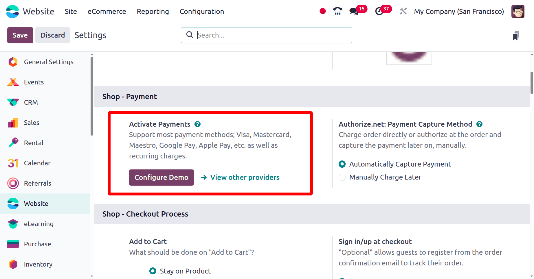 How to Set Up and Manage Payment Options in Odoo 18 E-Commerce-cybrosys