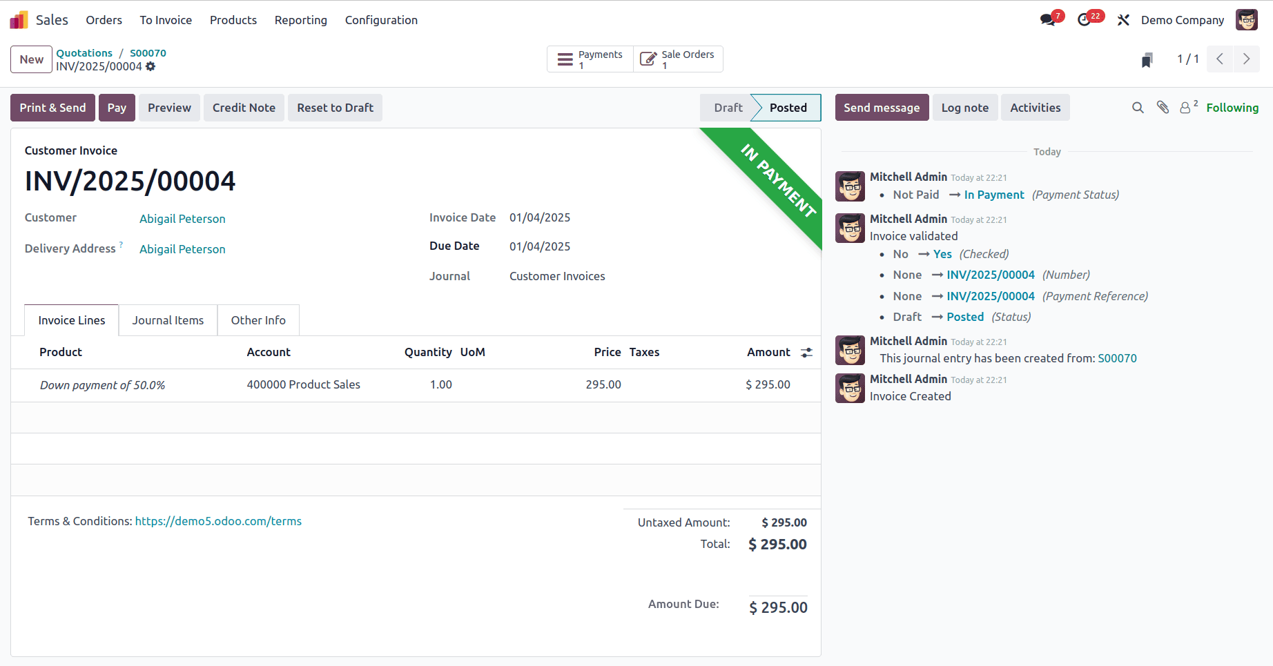 How to Set Up and Process Down Payments in Odoo 18 Sales-cybrosys