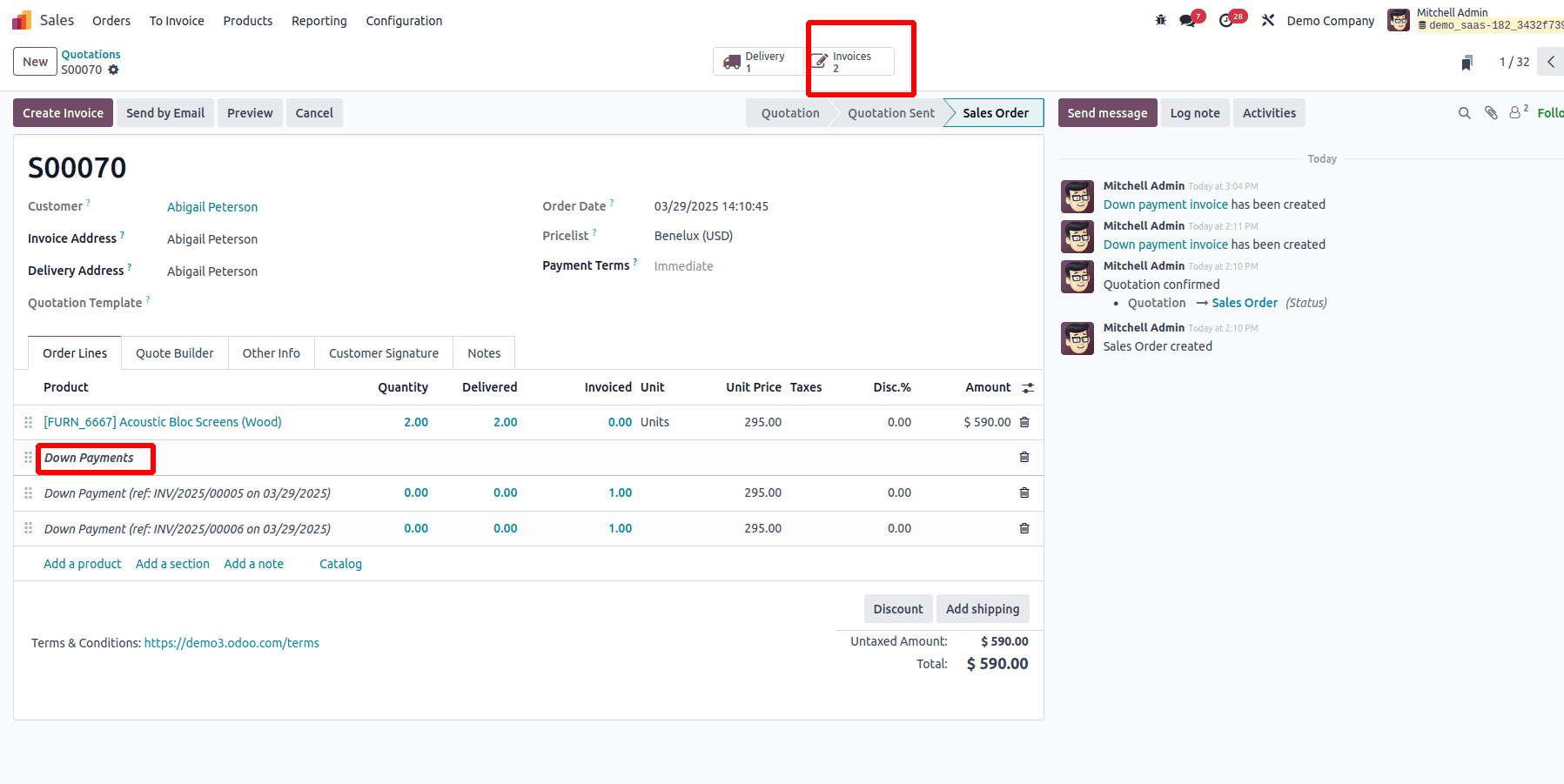 How to Set Up and Process Down Payments in Odoo 18 Sales-cybrosys