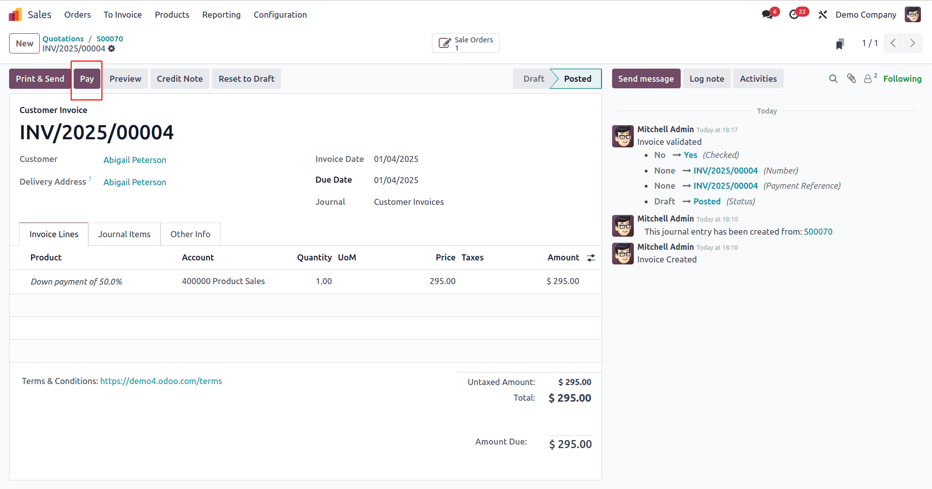 How to Set Up and Process Down Payments in Odoo 18 Sales-cybrosys