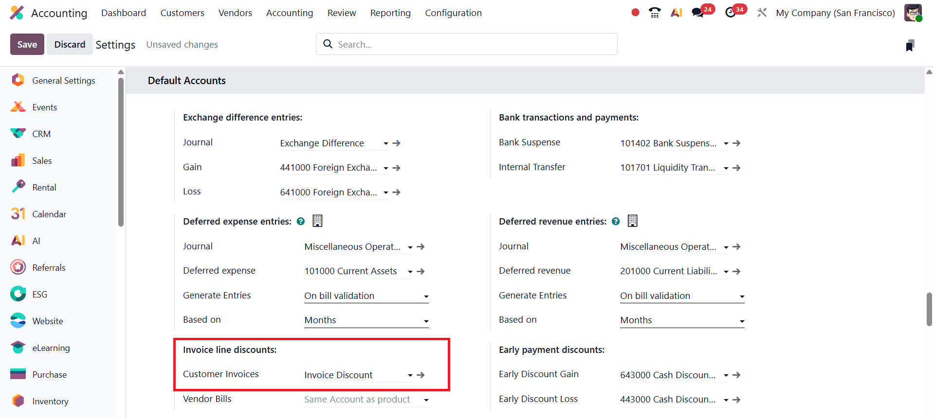How to Set Up and Use Default Accounts in Odoo 19 Accounting-cybrosys