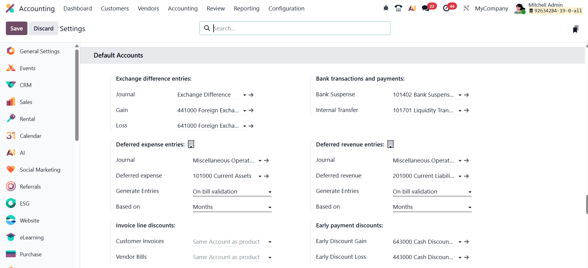 How to Set Up and Use Default Accounts in Odoo 19 Accounting-cybrosys