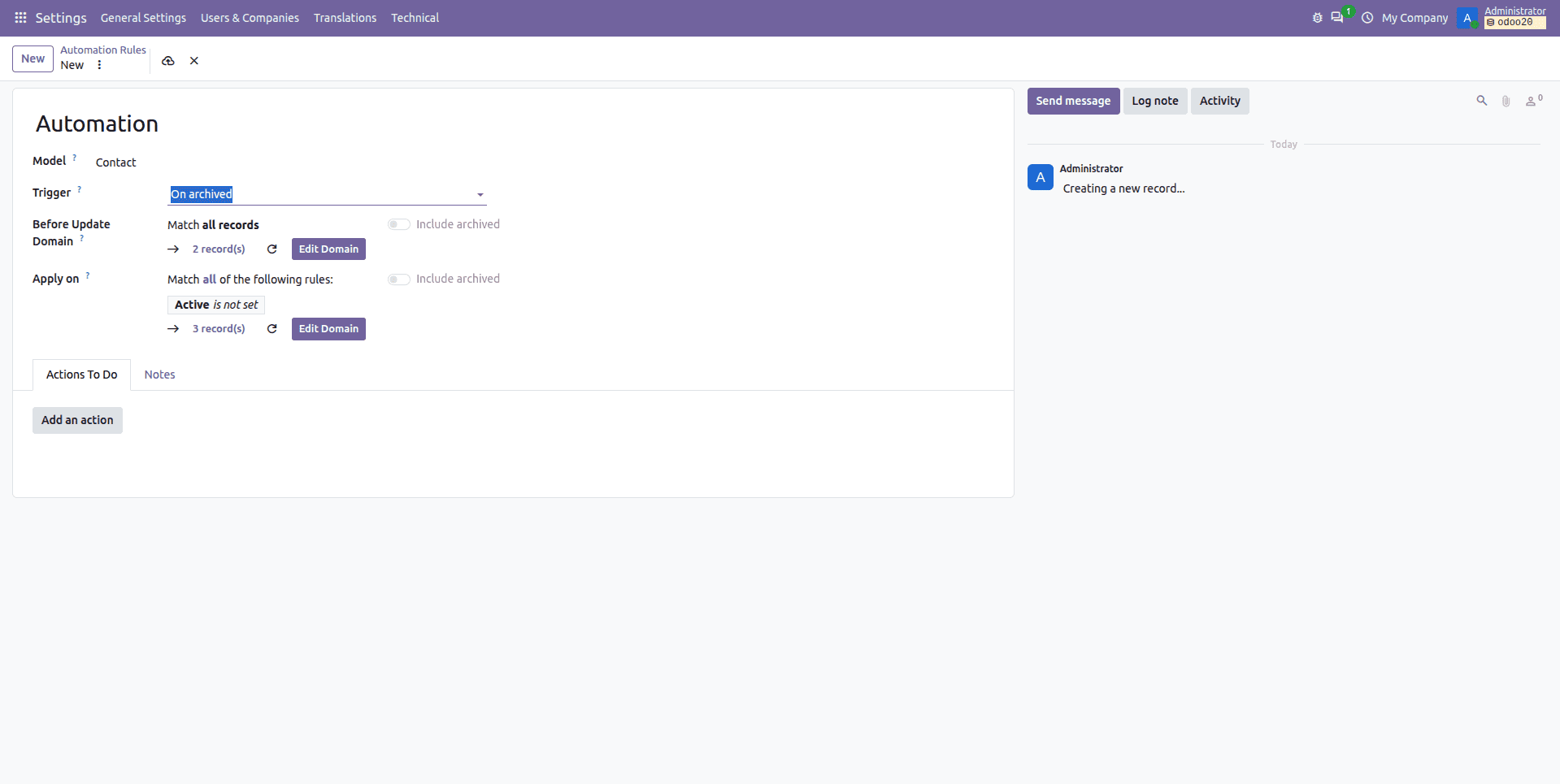How to Set Up Automated Actions In Odoo 19-cybrosys