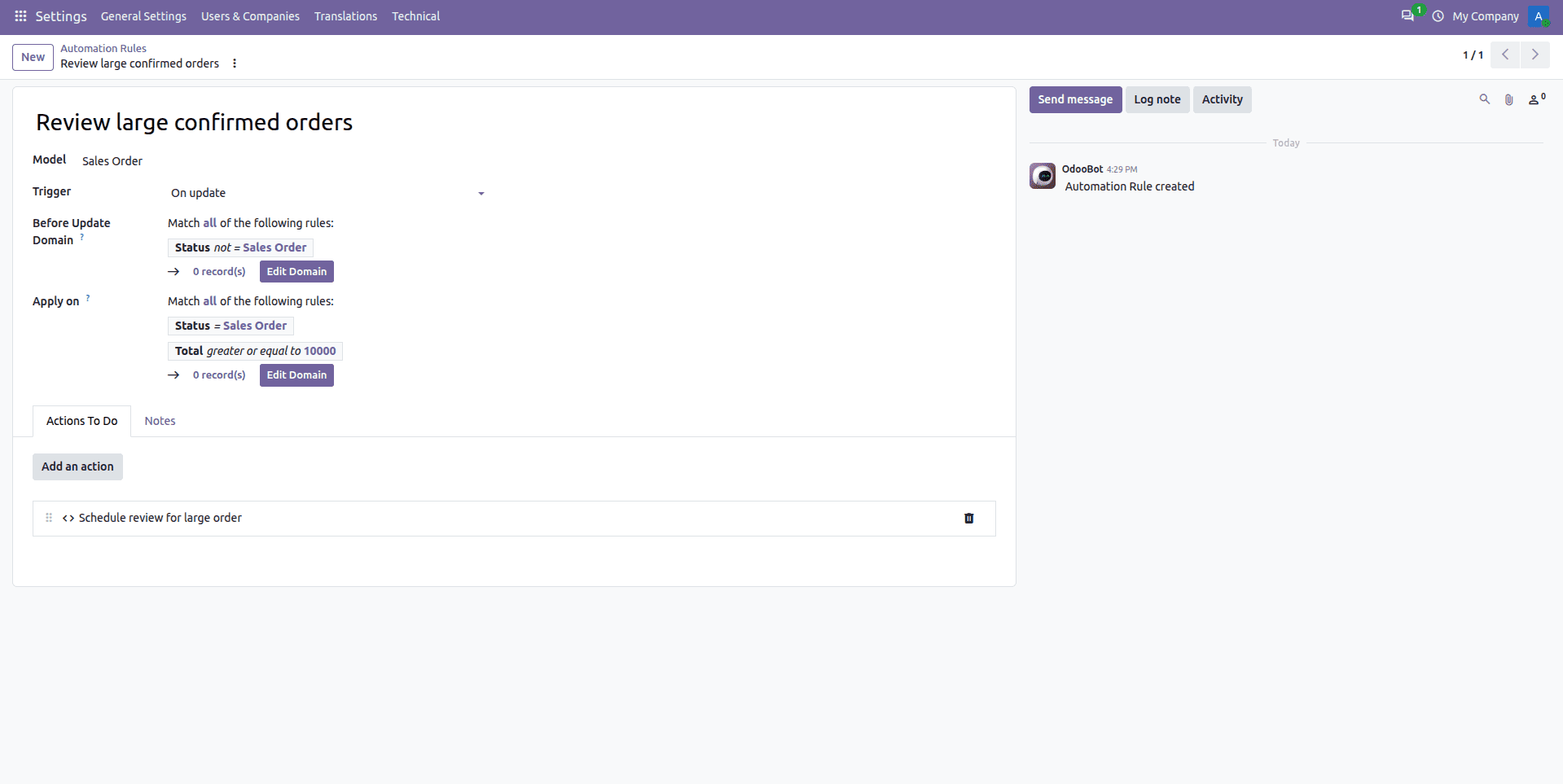 How to Set Up Automated Actions In Odoo 19-cybrosys
