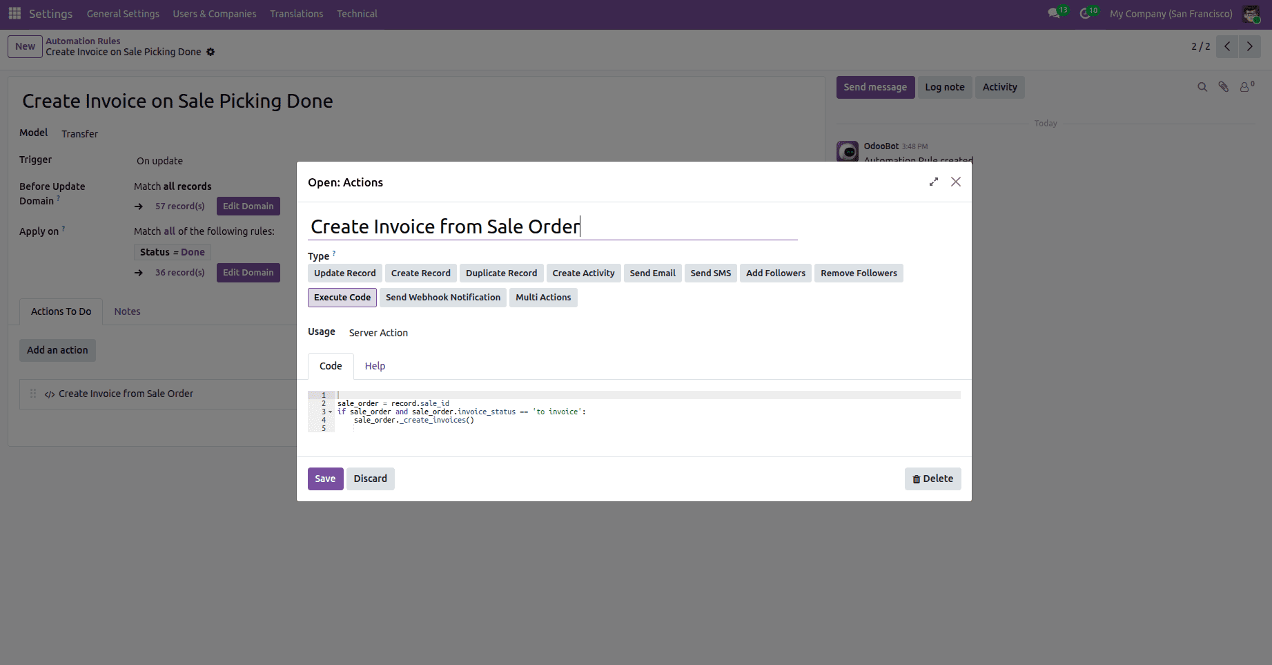 How to Set Up Automated Actions in Odoo 19 for Your Business-cybrosys