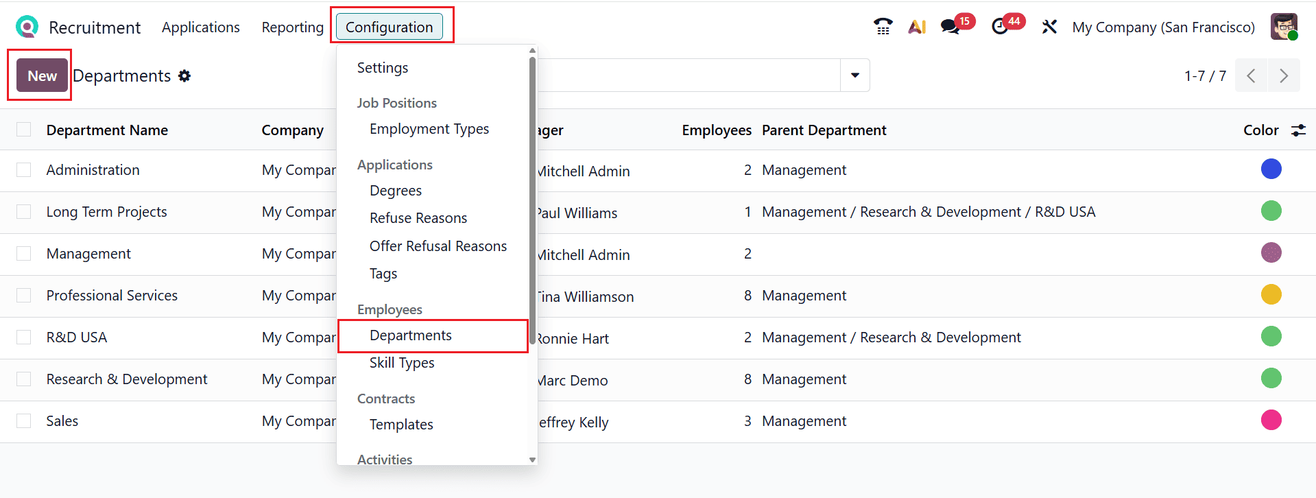 How to Set Up Company Departments in Odoo 19-cybrosys