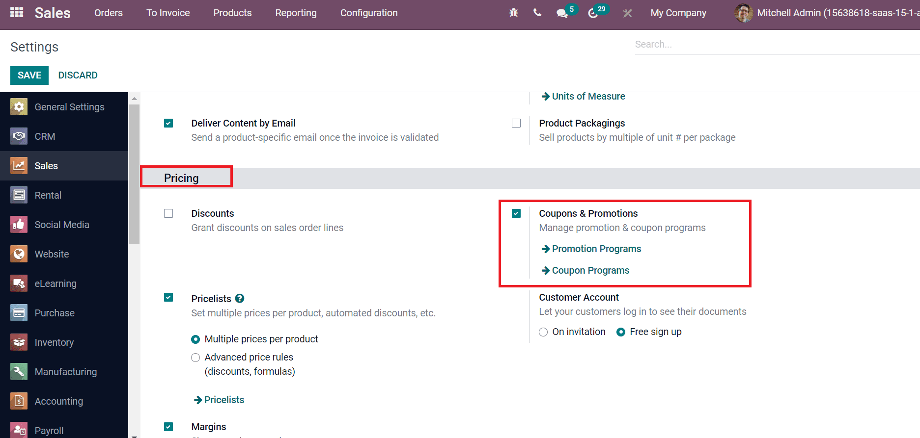 How to Set Up Coupon Programs With the Odoo 15 Sales