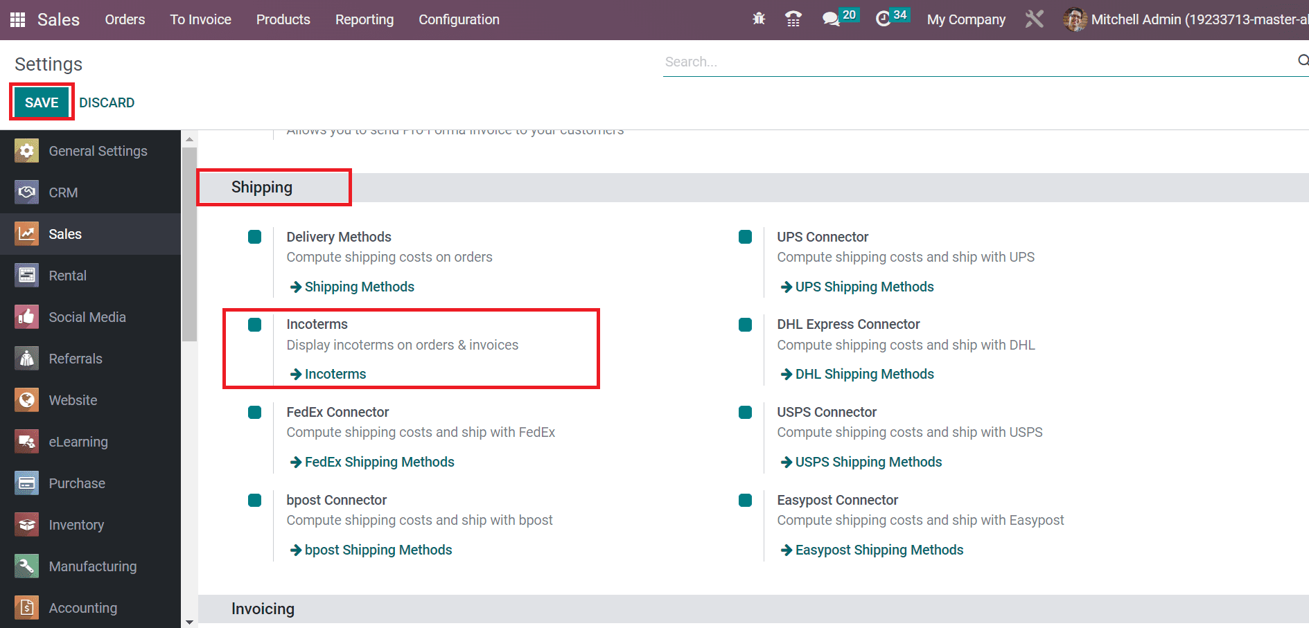 How to Set up Incoterms & Shipping methods in Odoo 16 Sales-cybrosys