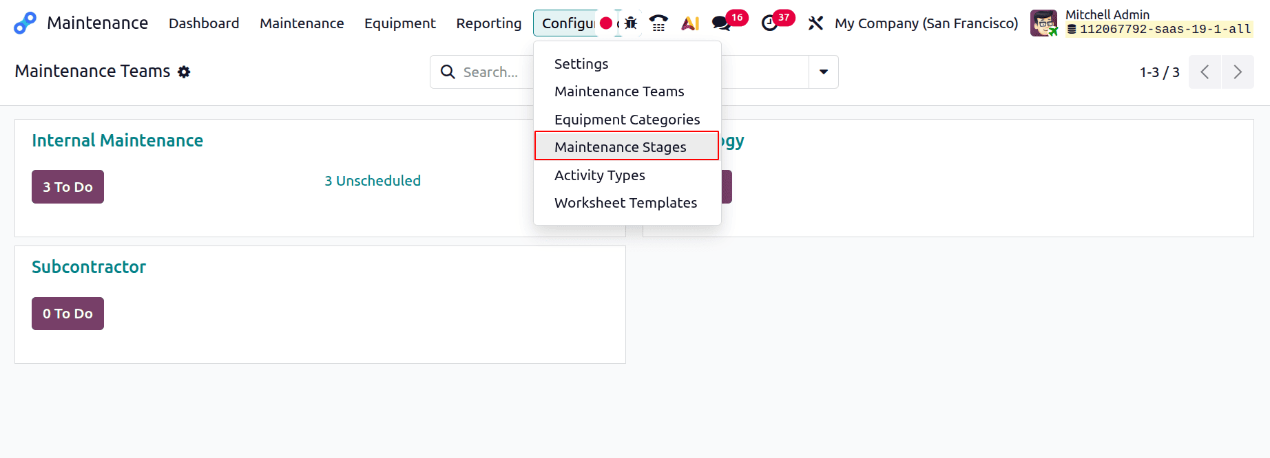 How to Set Up Maintenance Teams and Workflow Stages in Odoo 19-cybrosys