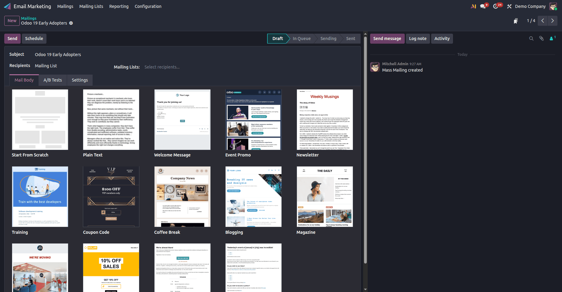 How to Set Up Mass Mailing Integration in Odoo 19-cybrosys