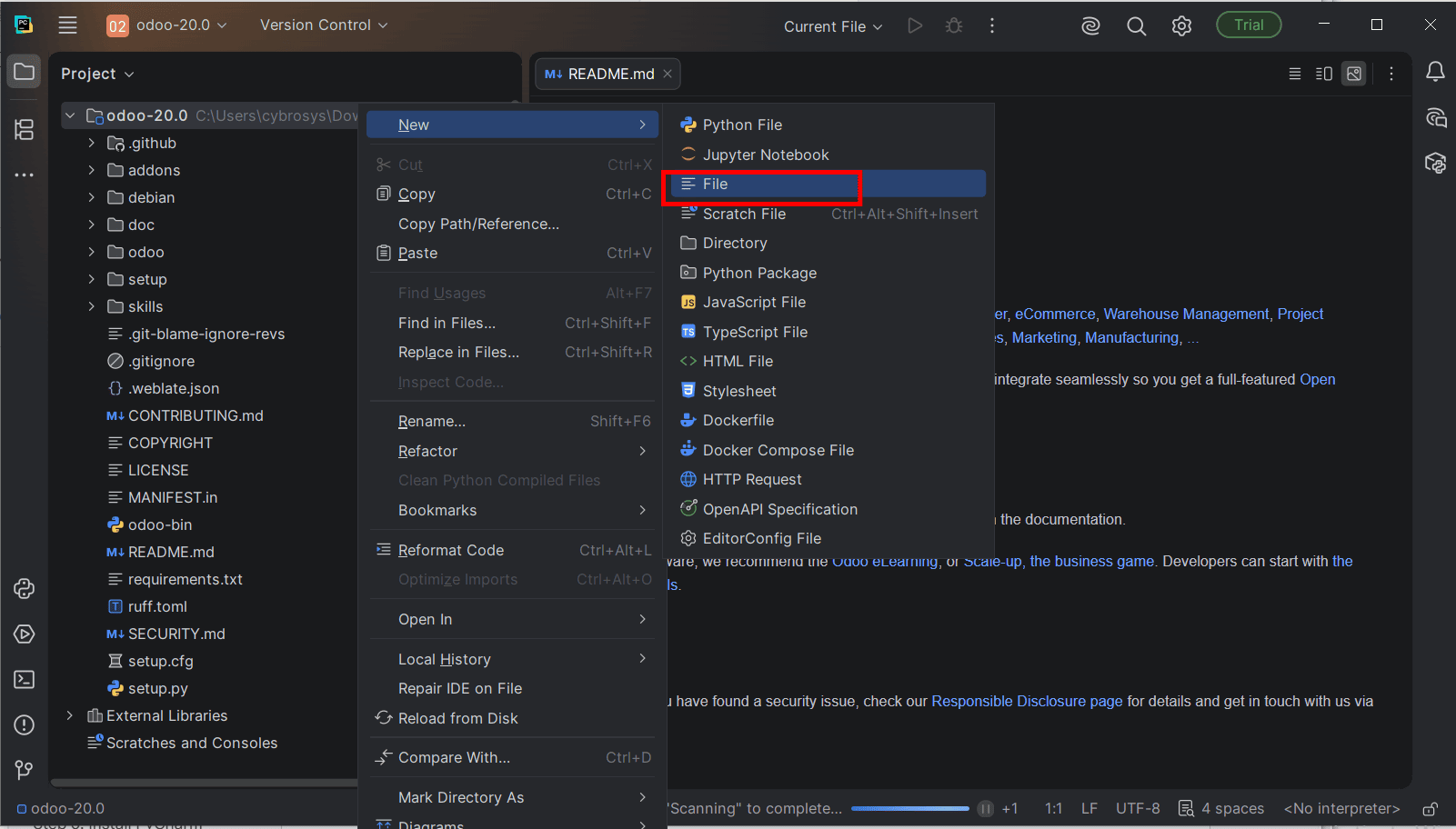 How to Set Up Odoo 20 Development Environment Using PyCharm on Windows-cybrosys