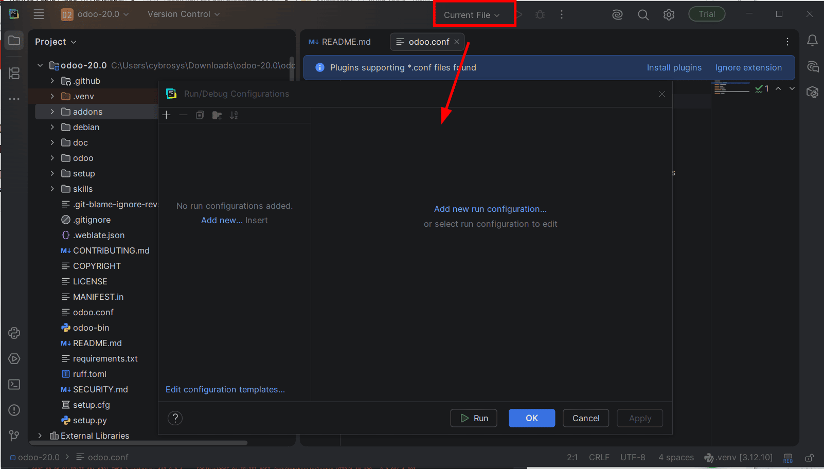 How to Set Up Odoo 20 Development Environment Using PyCharm on Windows-cybrosys