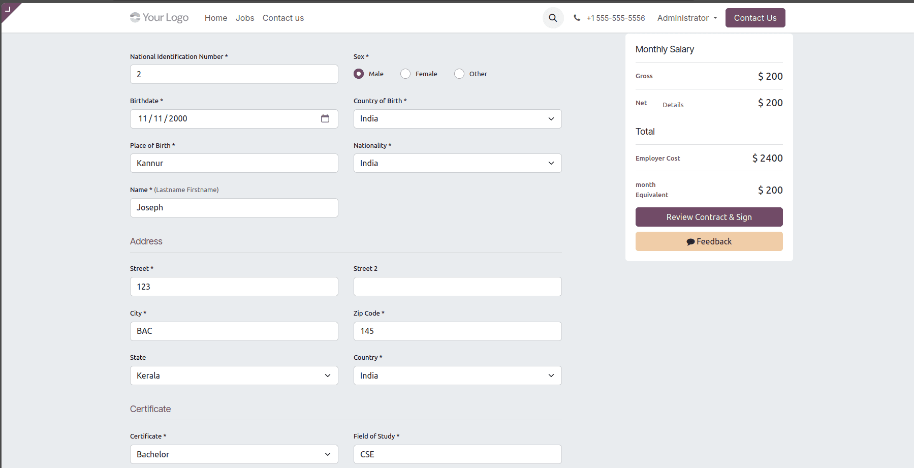 How to Set Up Offer Letters and Salary Packages in Odoo 19