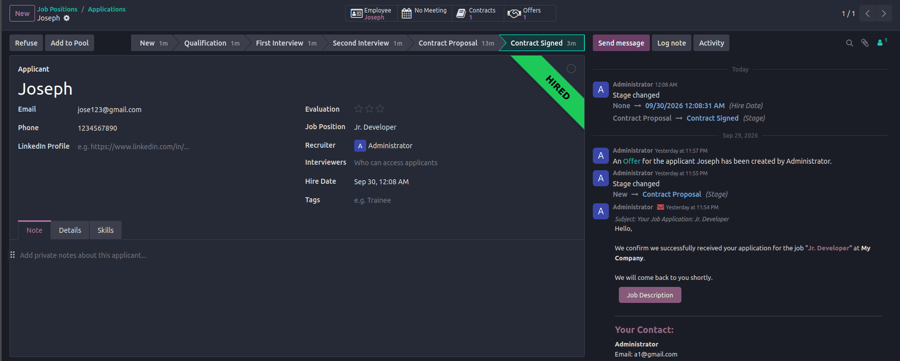 How to Set Up Offer Letters and Salary Packages in Odoo 19