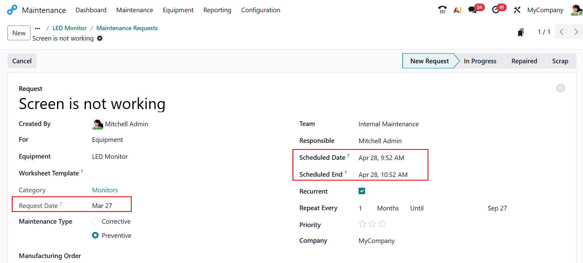 How to Set Up Preventive Maintenance in Odoo 19-cybrosys