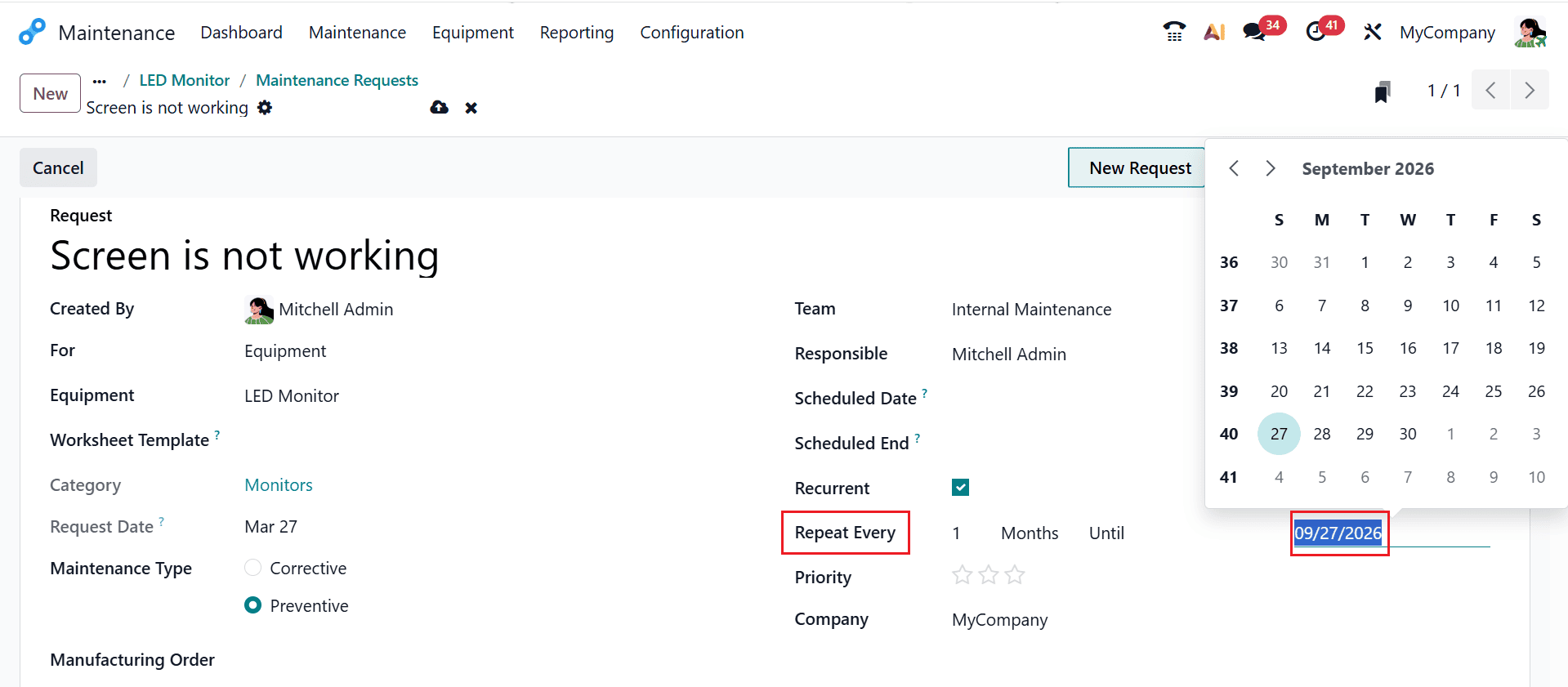 How to Set Up Preventive Maintenance in Odoo 19-cybrosys