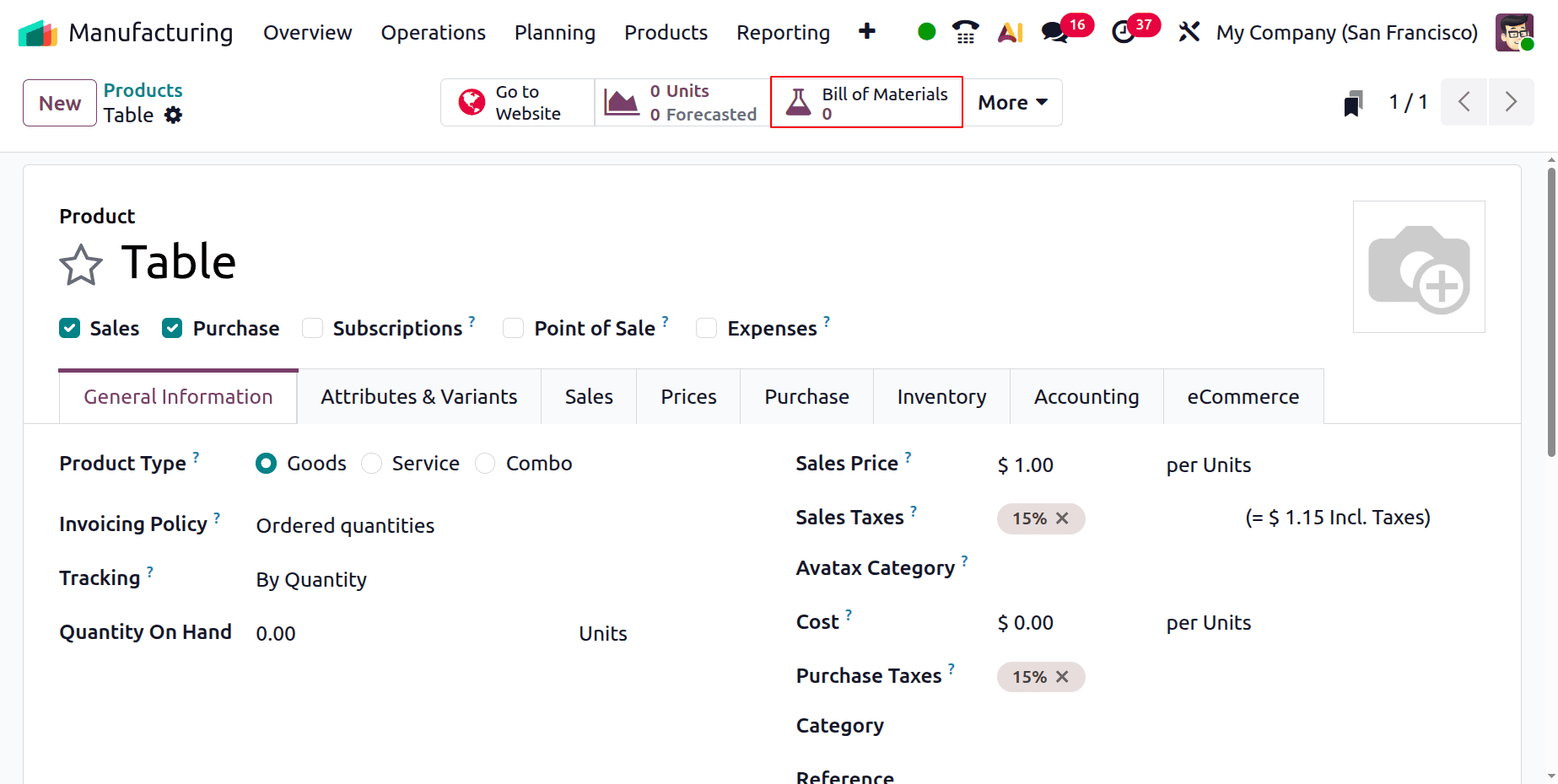 How to Set Up Products for Manufacturing in Odoo 19-cybrosys
