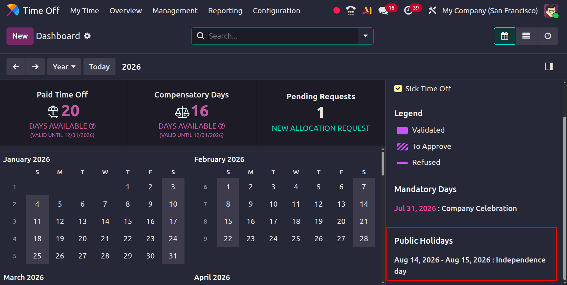 How to Set Up Public Holidays and Mandatory Leaves in Odoo 19-cybrosys