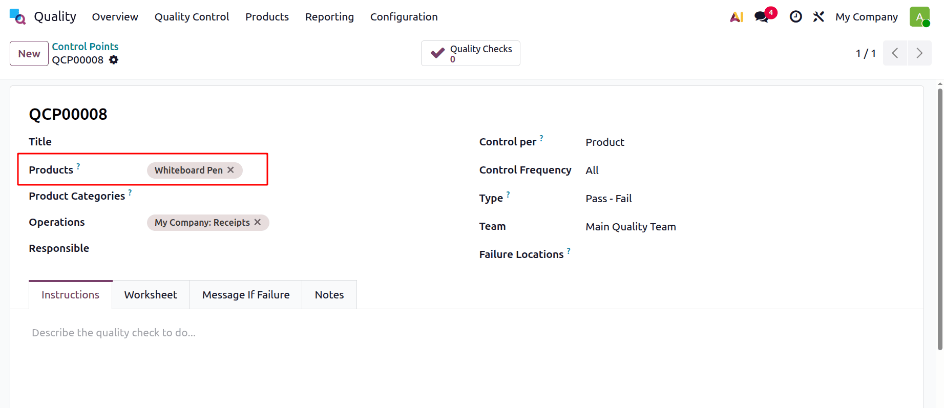 How to Set Up Quality Control Points for Products and Categories in Odoo 19-cybrosys
