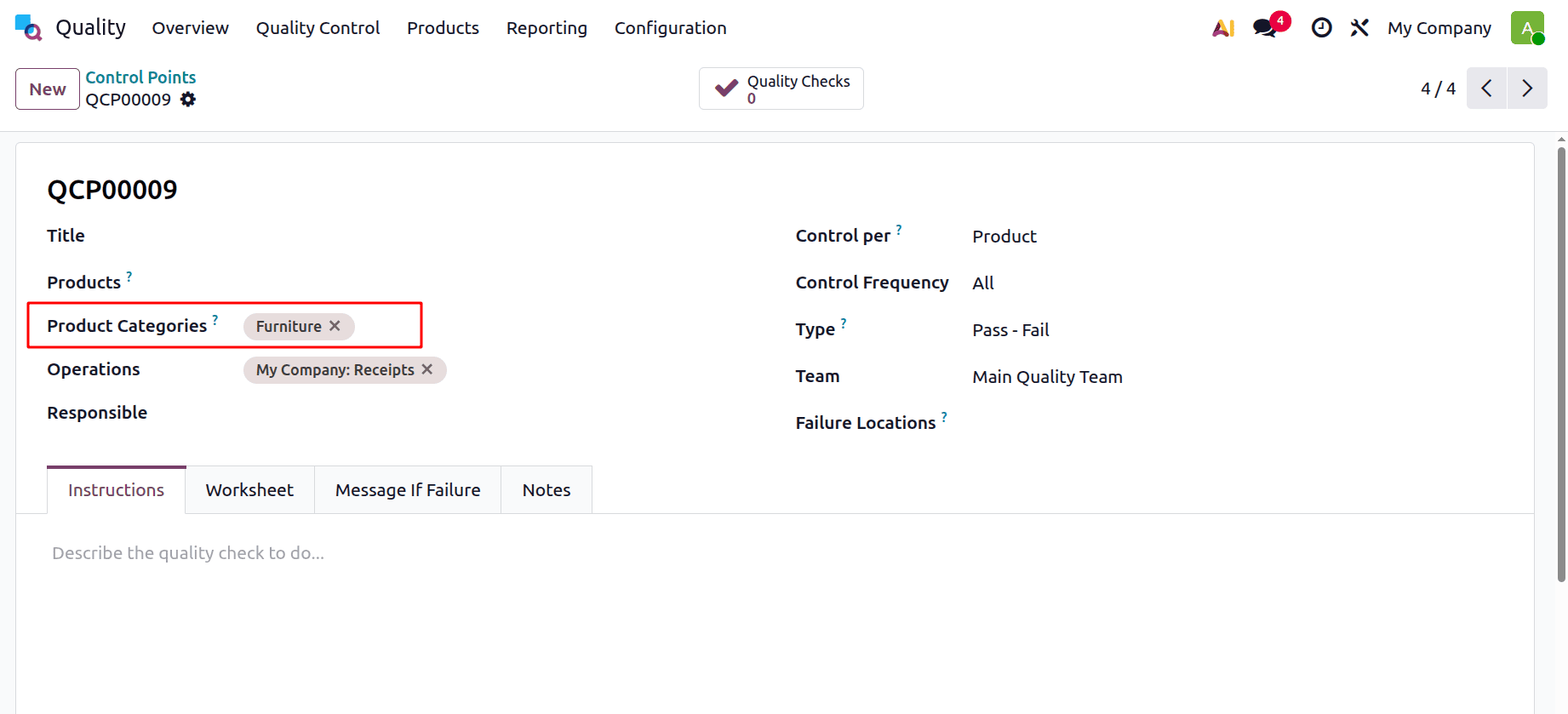How to Set Up Quality Control Points for Products and Categories in Odoo 19-cybrosys