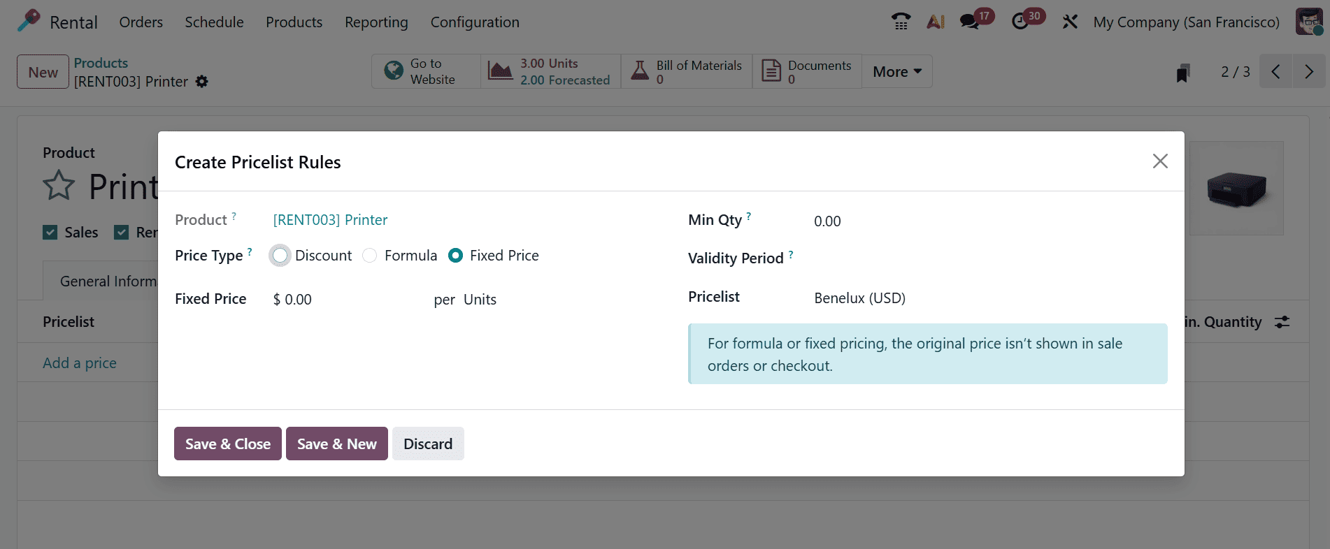 How to Set up Rental Products and Time Periods in Odoo 19-cybrosys