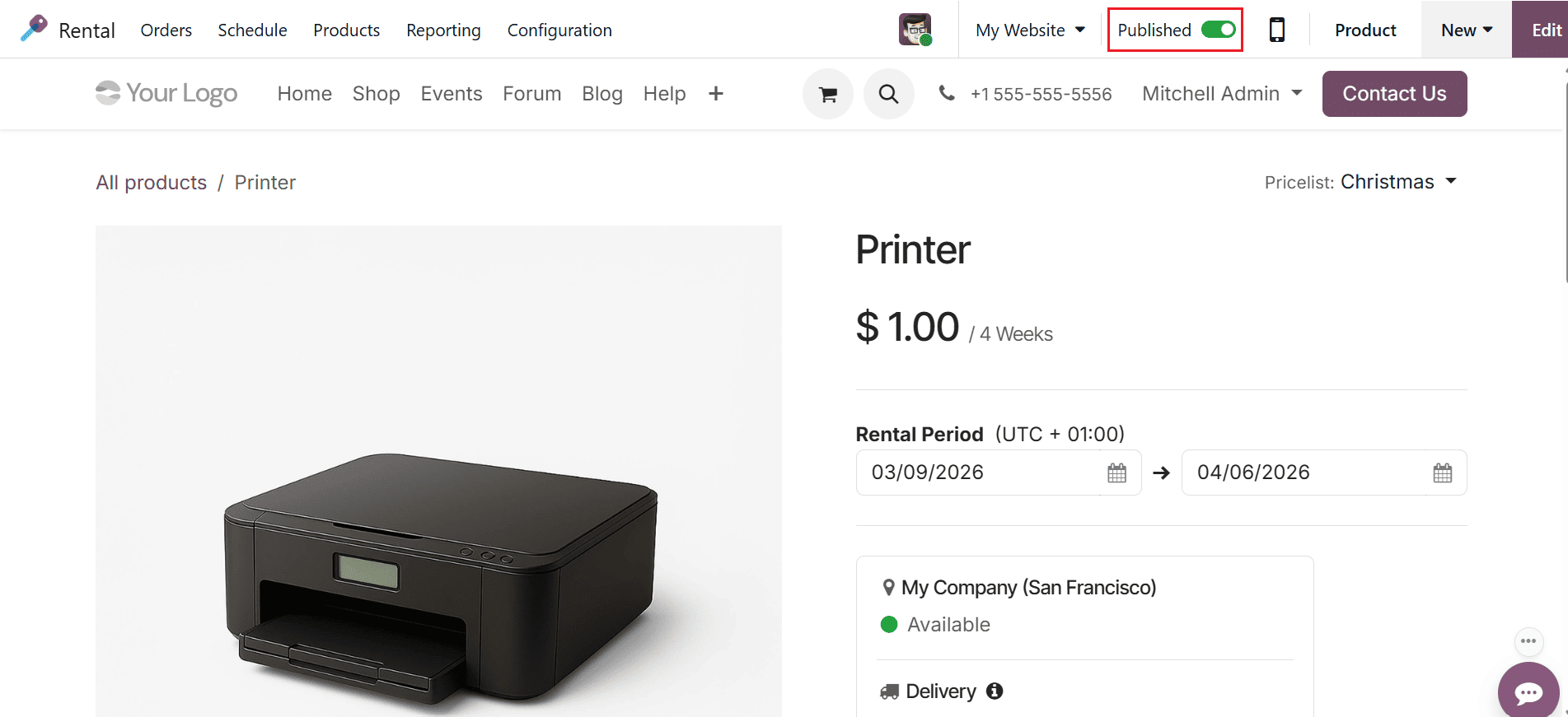 How to Set up Rental Products and Time Periods in Odoo 19-cybrosys
