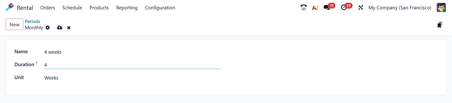 How to Set up Rental Products and Time Periods in Odoo 19-cybrosys