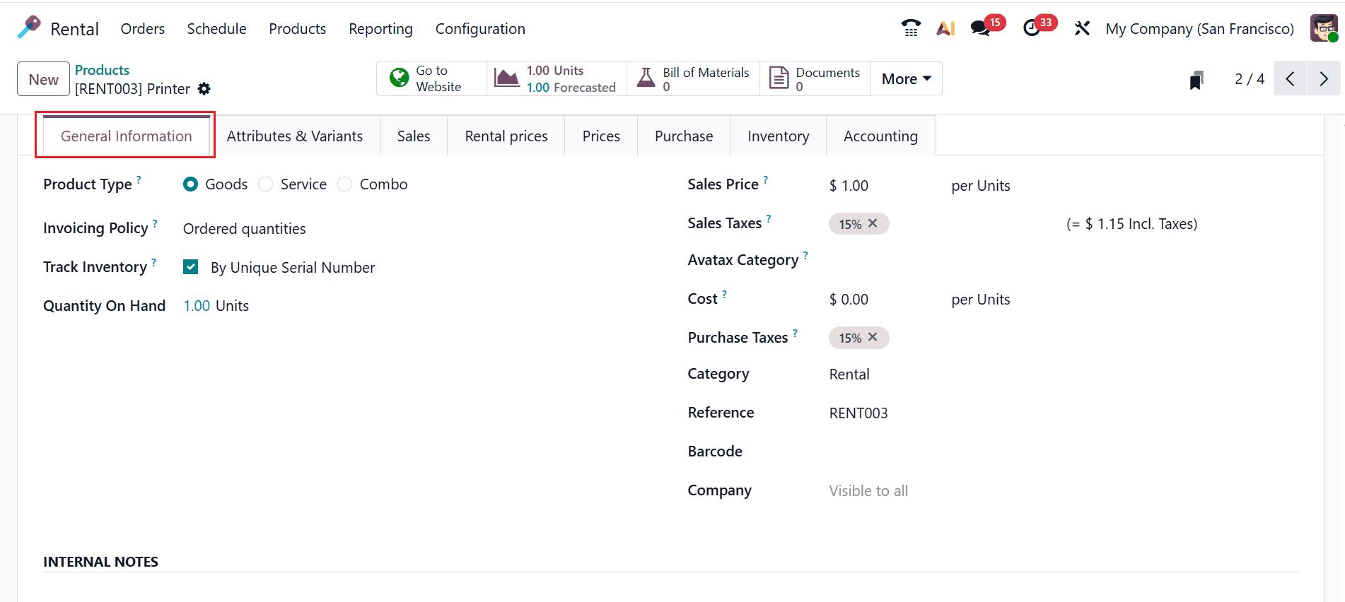 How to Set up Rental Products and Time Periods in Odoo 19-cybrosys
