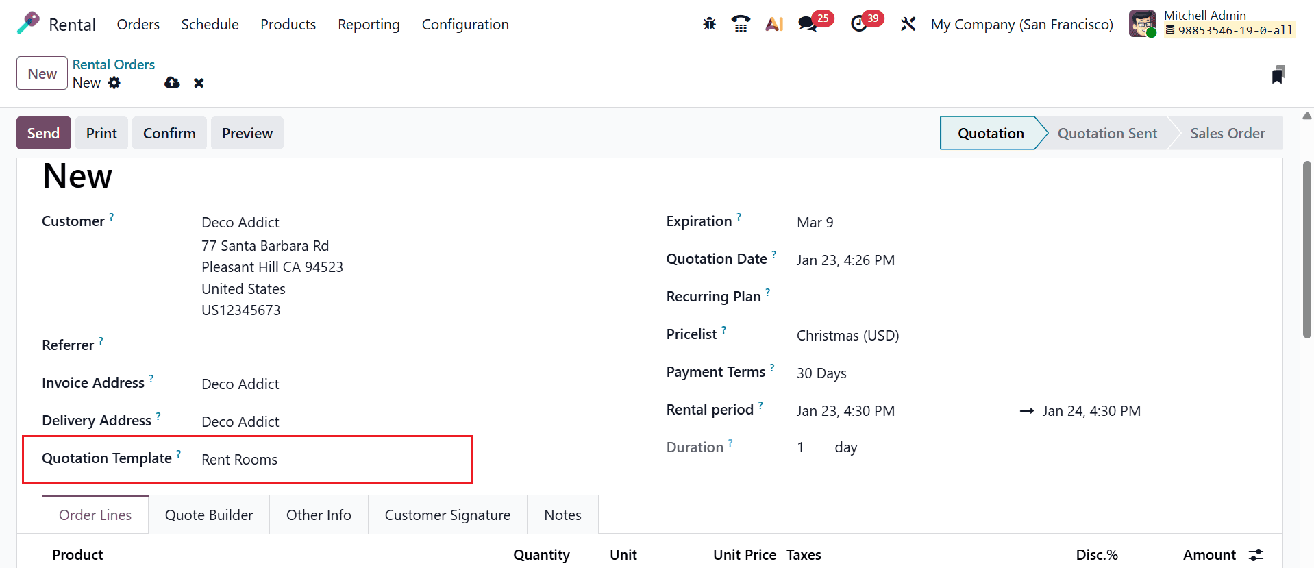 How to Set Up Rental Quotation Templates in Odoo 19-cybrosys