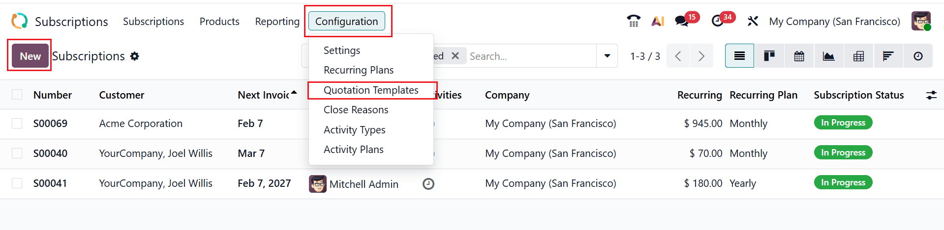 How to Set Up Subscription Templates in Odoo 19-cybrosys