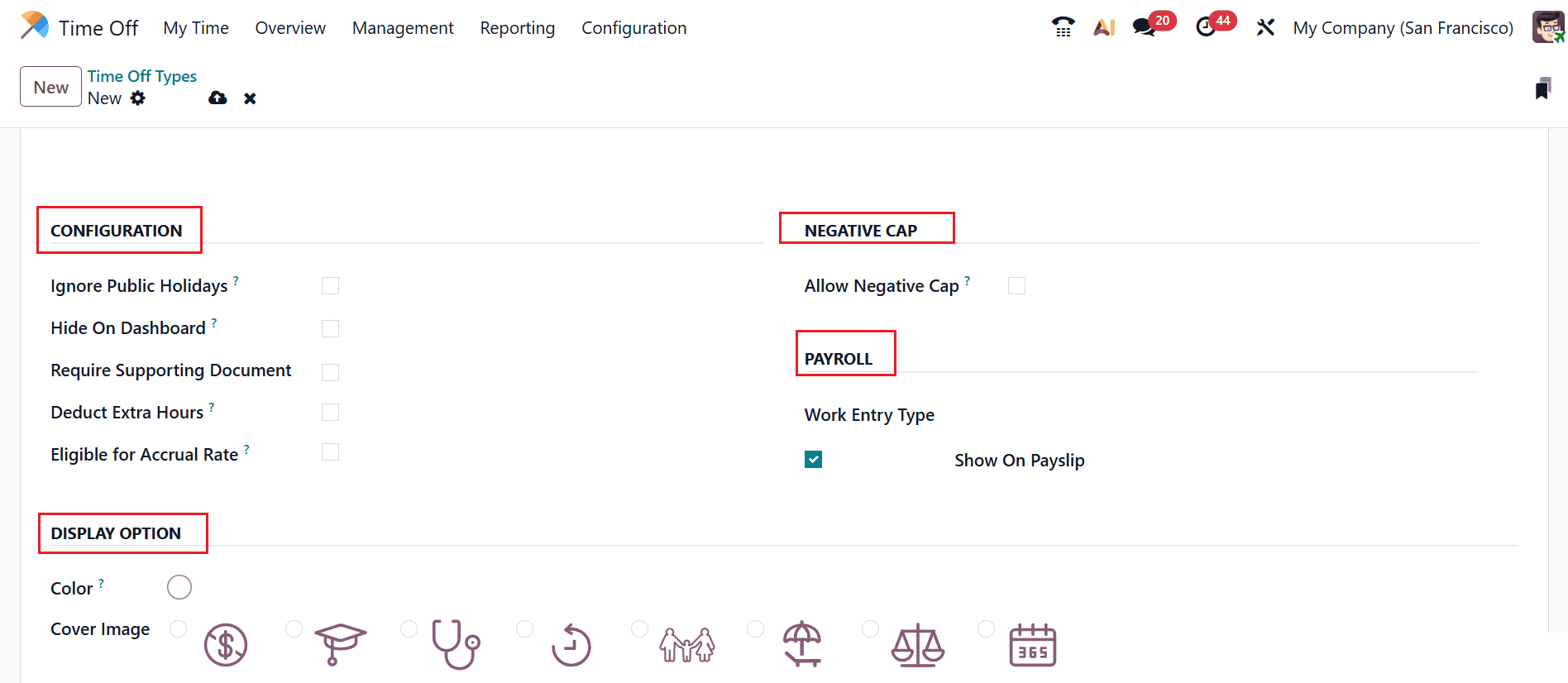 How to Set Up Time Off Types in Odoo 19-cybrosys