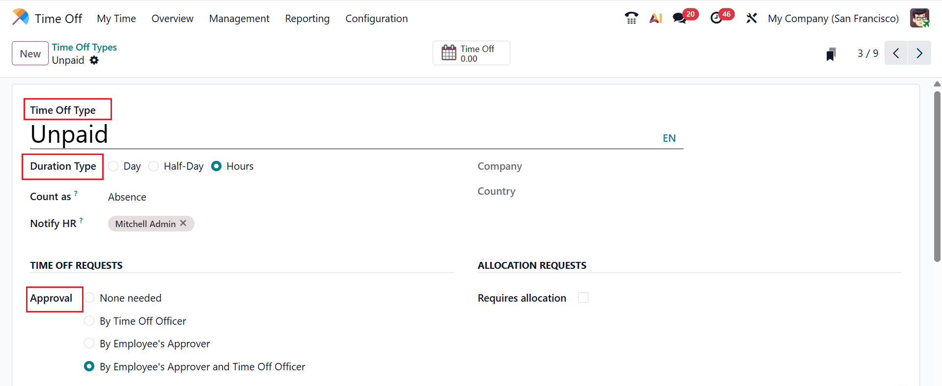 How to Set Up Time Off Types in Odoo 19-cybrosys