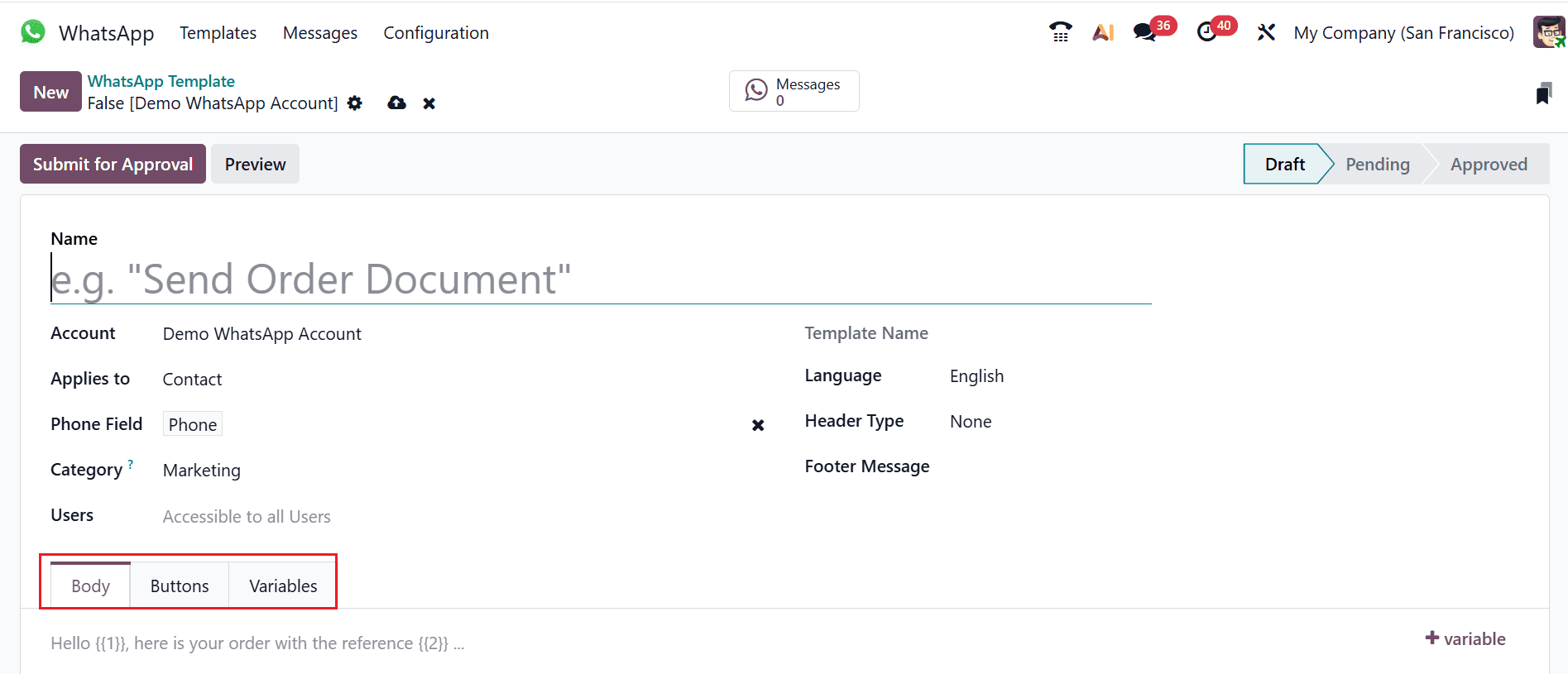 How to Set Up WhatsApp Message Templates in Odoo 19-cybrosys