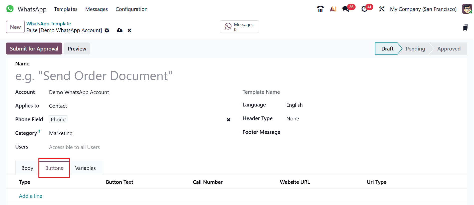 How to Set Up WhatsApp Message Templates in Odoo 19-cybrosys