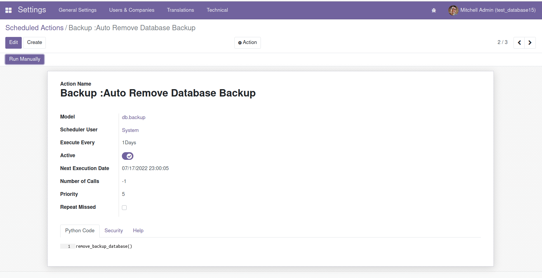 Festival pijp Assortiment How to Setup Automatic Database Backup in Odoo 15