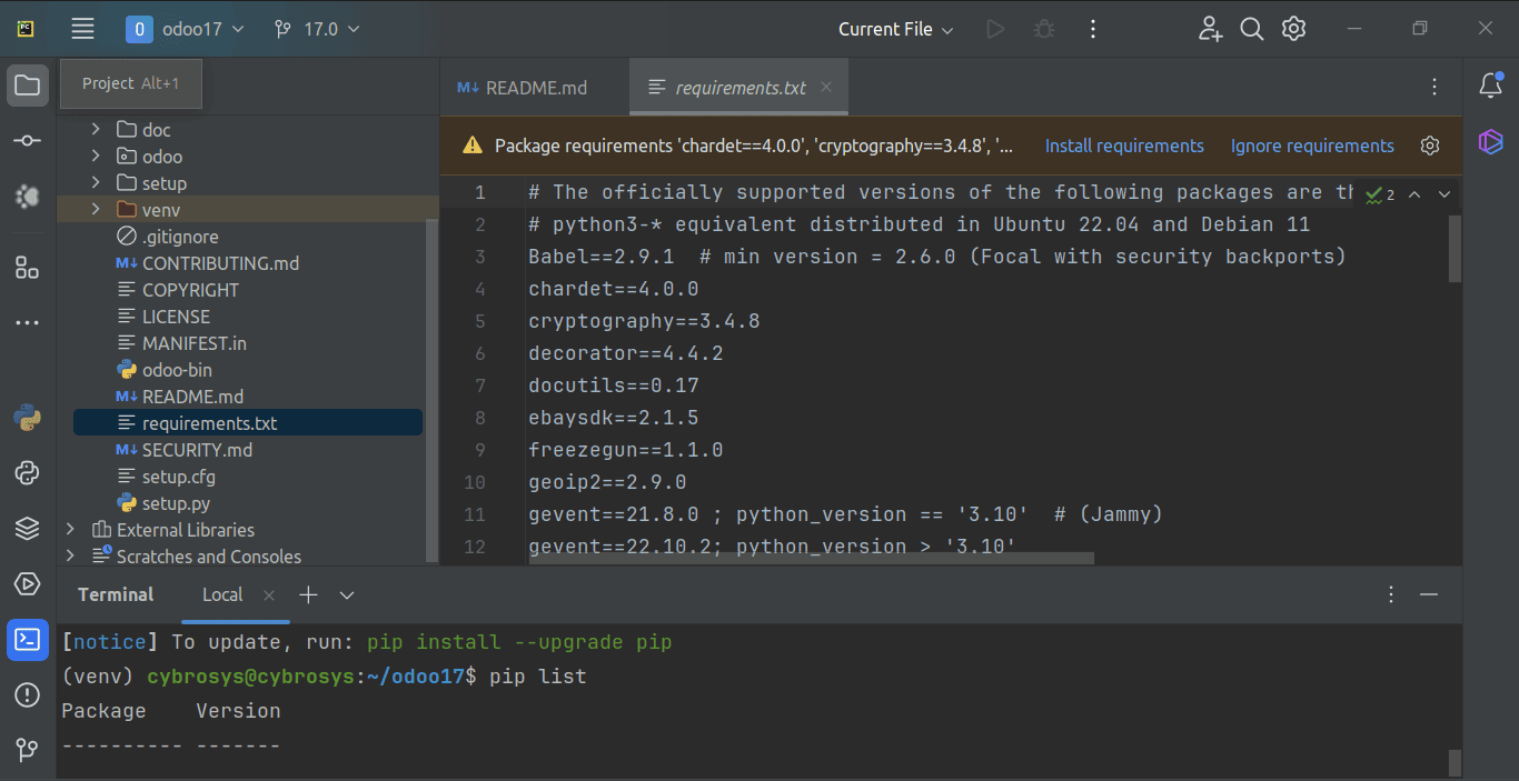 how-to-setup-odoo-17-development-environment-using-pycharm-in-ubuntu-20-04-6-cybrosys