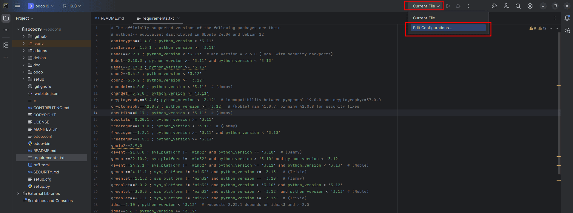 How to setup Odoo 19 development environment using pycharm in ubuntu-cybrosys