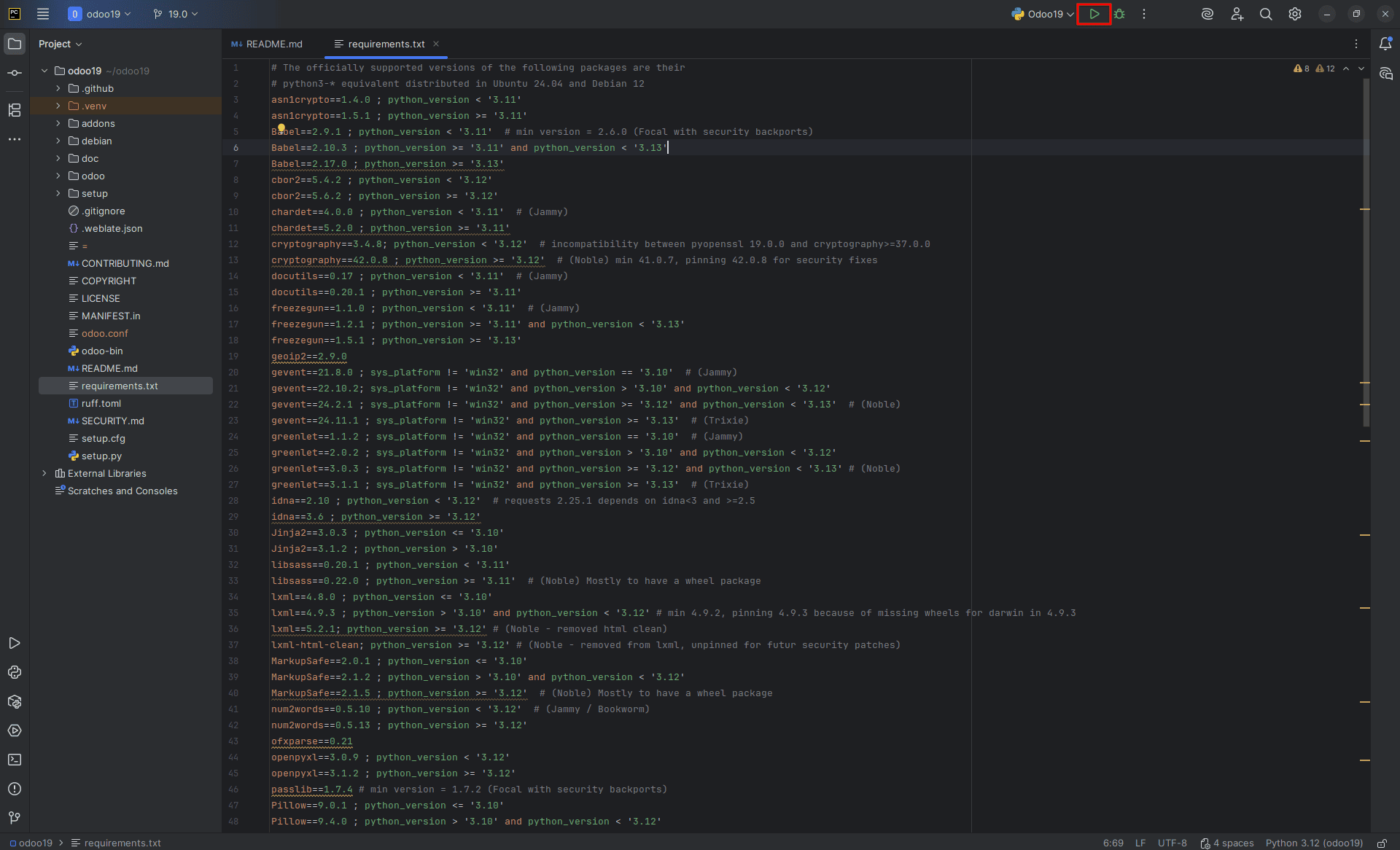 How to setup Odoo 19 development environment using pycharm in ubuntu-cybrosys