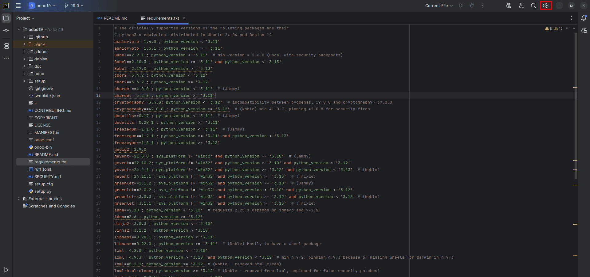 How to setup Odoo 19 development environment using pycharm in ubuntu-cybrosys