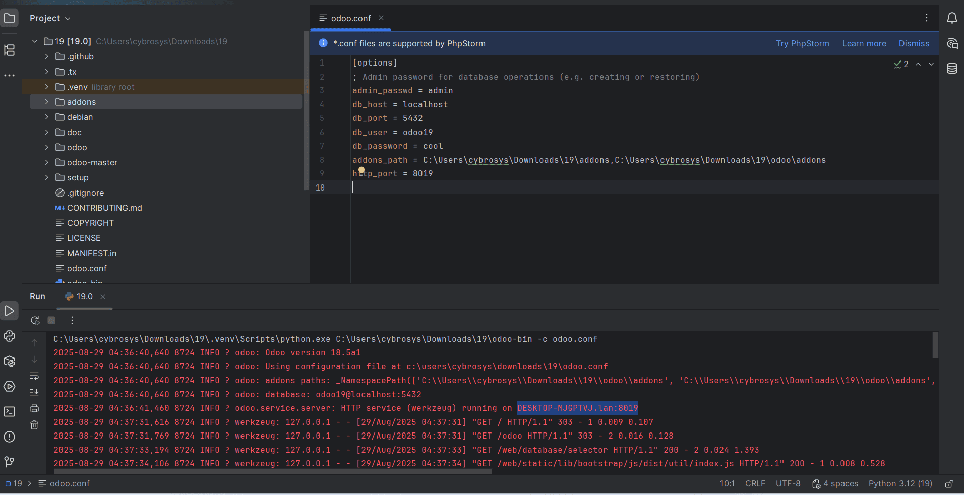 How to Setup Odoo 19 Development Environment Using Pycharm in Windows-cybrosys