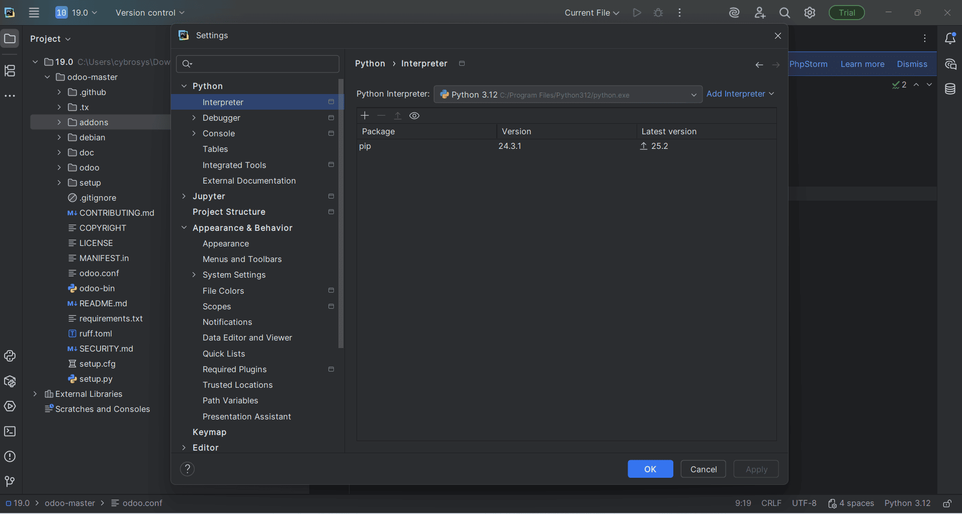 How to Setup Odoo 19 Development Environment Using Pycharm in Windows-cybrosys