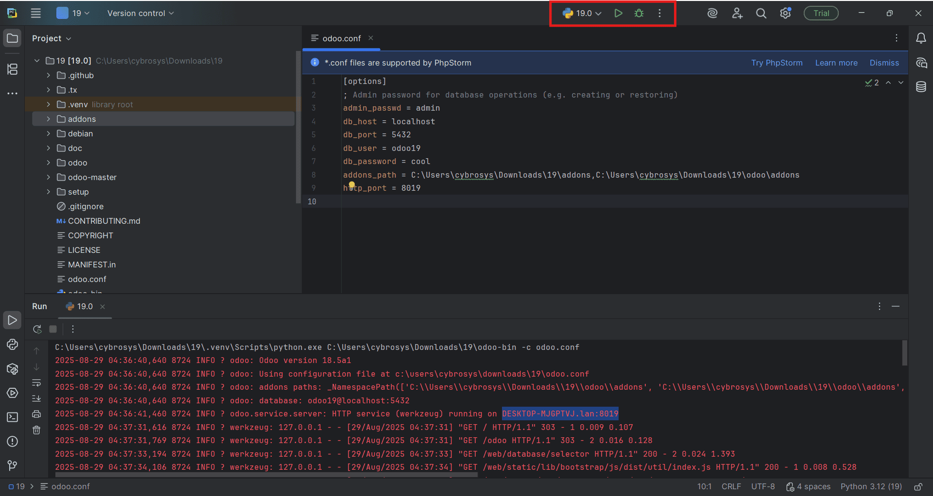 How to Setup Odoo 19 Development Environment Using Pycharm in Windows-cybrosys