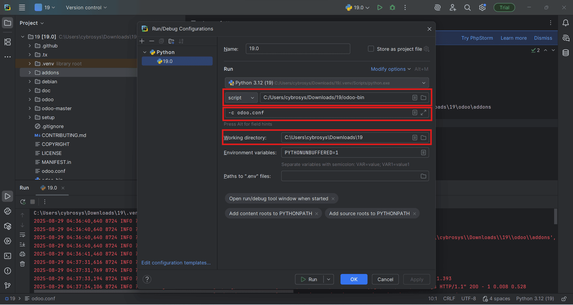 How to Setup Odoo 19 Development Environment Using Pycharm in Windows-cybrosys