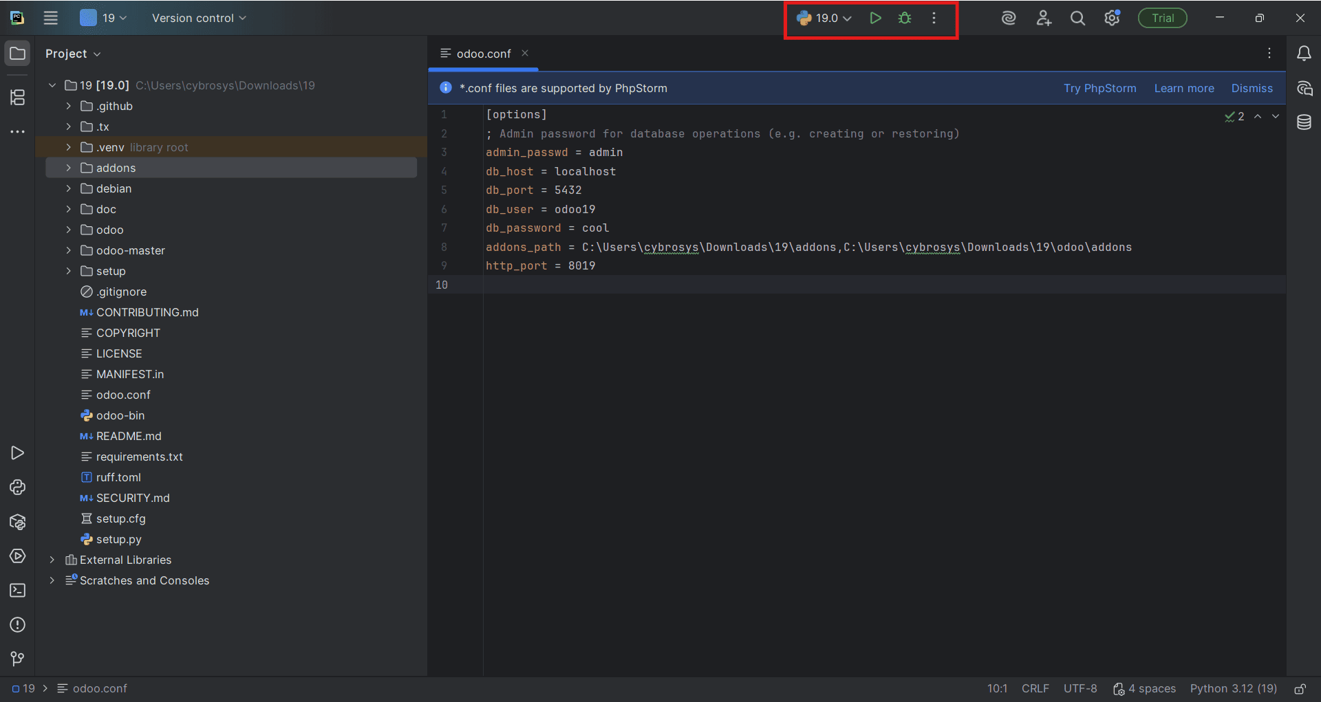 How to Setup Odoo 19 Development Environment Using Pycharm in Windows-cybrosys